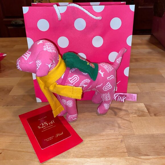 2007 VS PINK Preppy mini dog plush with backpack and scarf - Picture 1 of 8